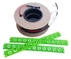 ComfortTile heat cable and floor heating cable strapping.
